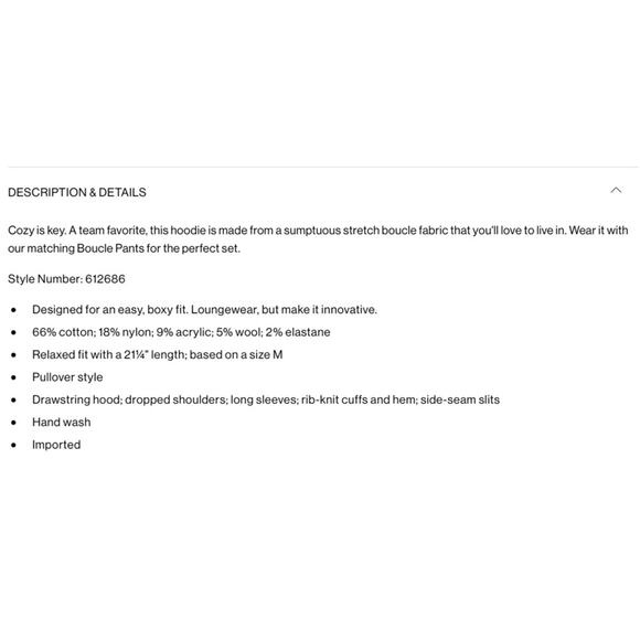 Club Monaco Pale Pink Pullover Boucle Hoodie - Picture 2 of 9